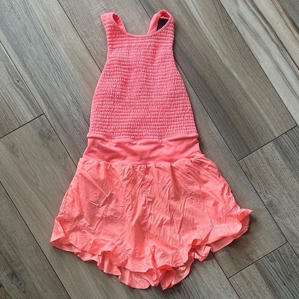 Free People Movement Breathless Pink/Coral Sleeveless Romper